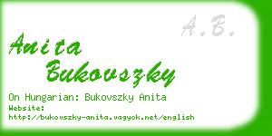 anita bukovszky business card